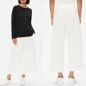 NEW Eileen Fisher Ivory Cropped Pants Flex Tencel Ponte Pants Medium Pull On